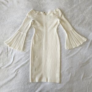 Herve Leger Denisa Off-Shoulder Bell-Sleeve Bandage Dress